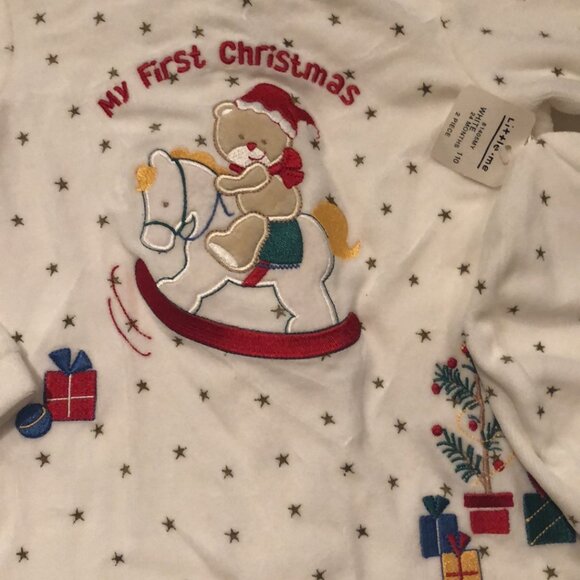 Christmas My First footie & cap infant size 24 months 75% cotton 25% polyester - Picture 2 of 2
